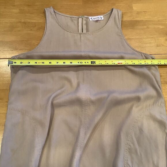 Nanette Lepore Dress Size 14 Sleeveless Cream And White Color Block Frayed Hem - Picture 8 of 15